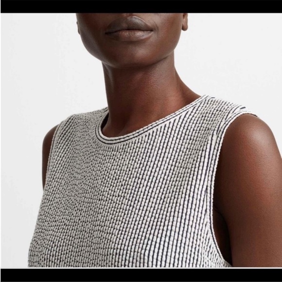 NWOT CLUB MONACO ZEBEDEE Dress, Stripes, White & Navy Blue, Medium - Picture 2 of 5